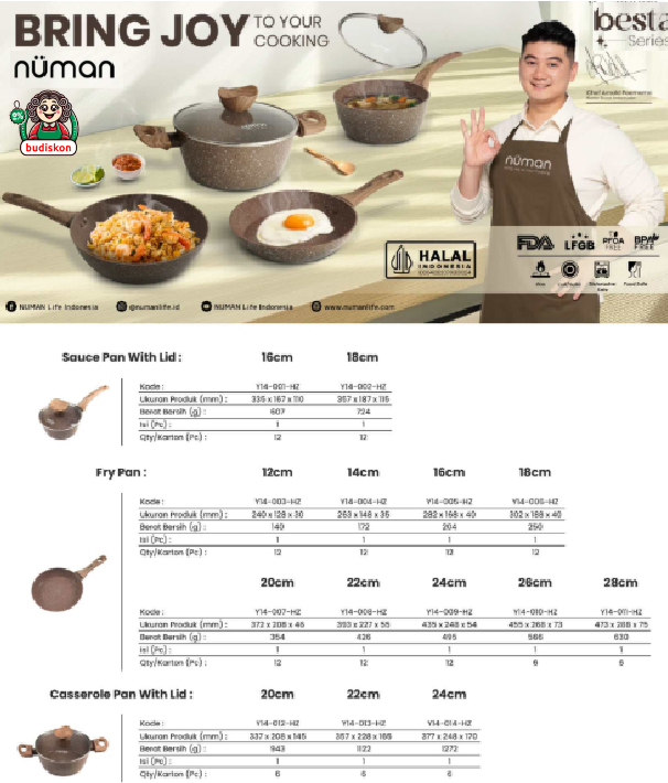 Sauce Pan With Lid (Brown)