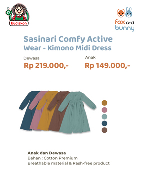 Sasinari Comfy Active Wear - Kimono Midi Dress